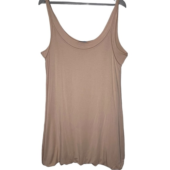 White + Warren Cream Double Layer Tank Dress Night Gown Bubble Hem Size L NWT - Picture 7 of 13